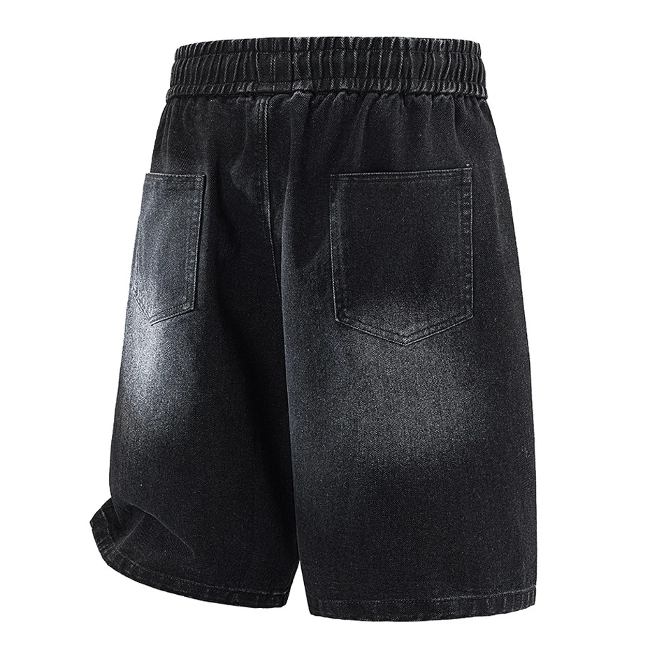 8XL Plus Size Denim Shorts Men Summer Shorts Fashion Casual Solid Color Jean Shorts Stretch Waist