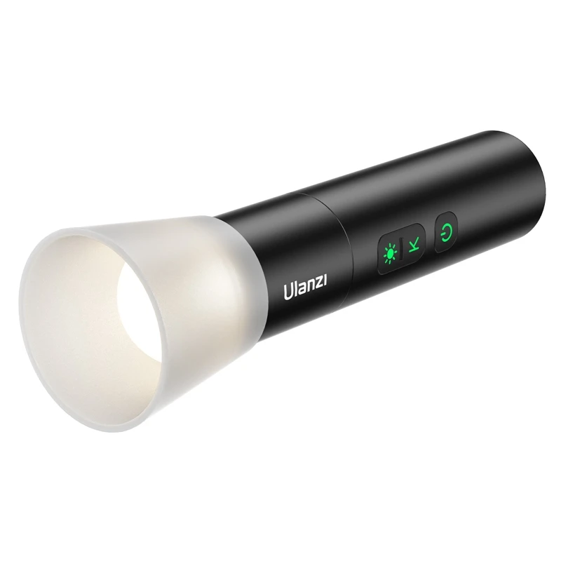 Ulanzi LM07 Videography Flashlight Bi-Color Dimmable Brightness Zoomable Light Photography Video Light for Outdoor