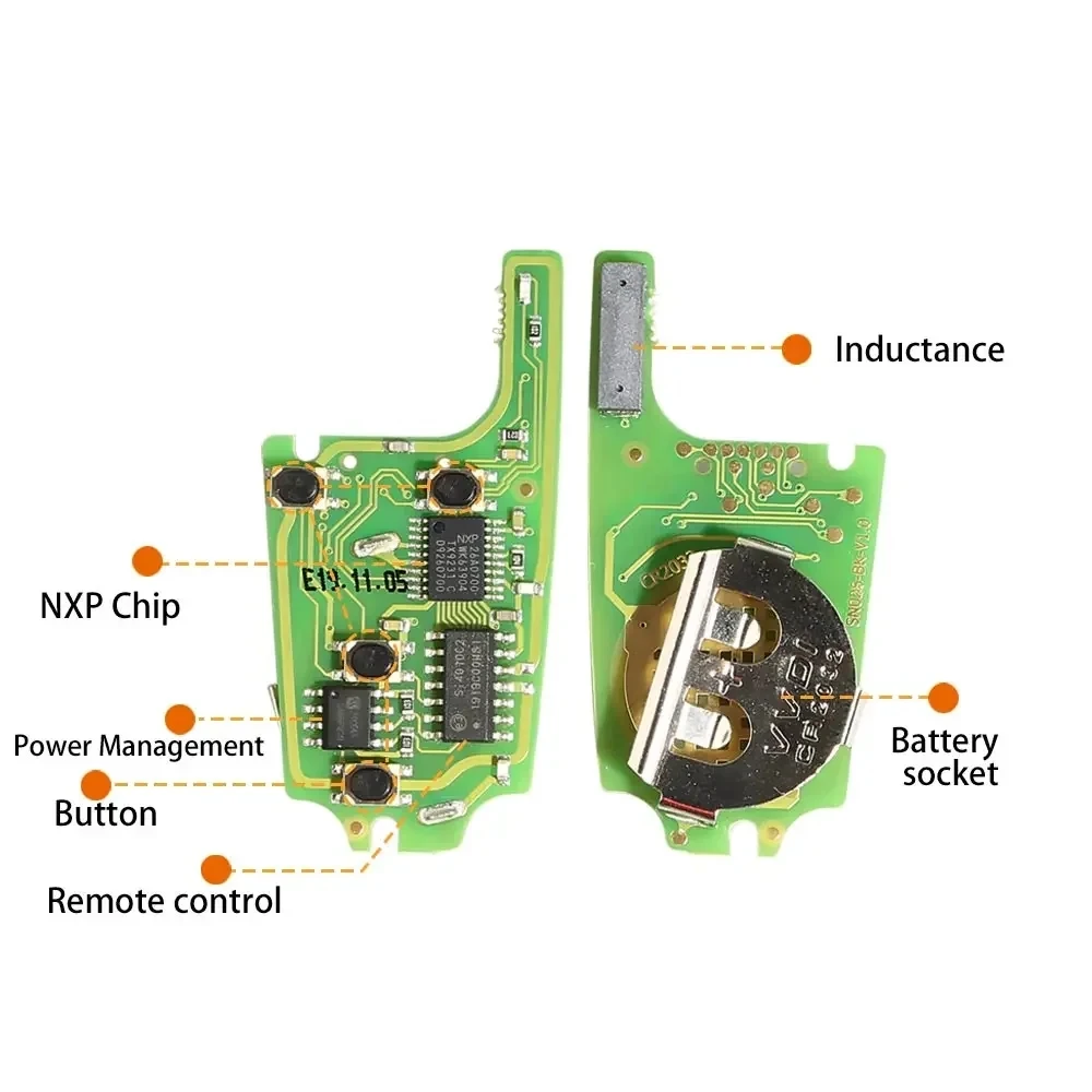 Xhorse-Clé à distance universelle VVDI XNBU01EN, type de clé à rabat GM, 4 boutons, PN sans fil