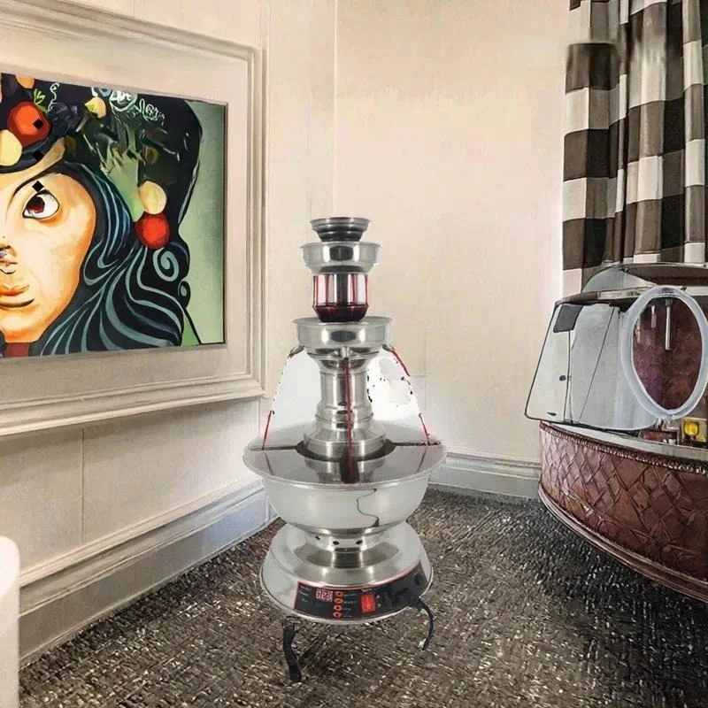 Three Layer Stainless Steel Wine Champagne Fountain Display Machine with Heating Function for Party Use