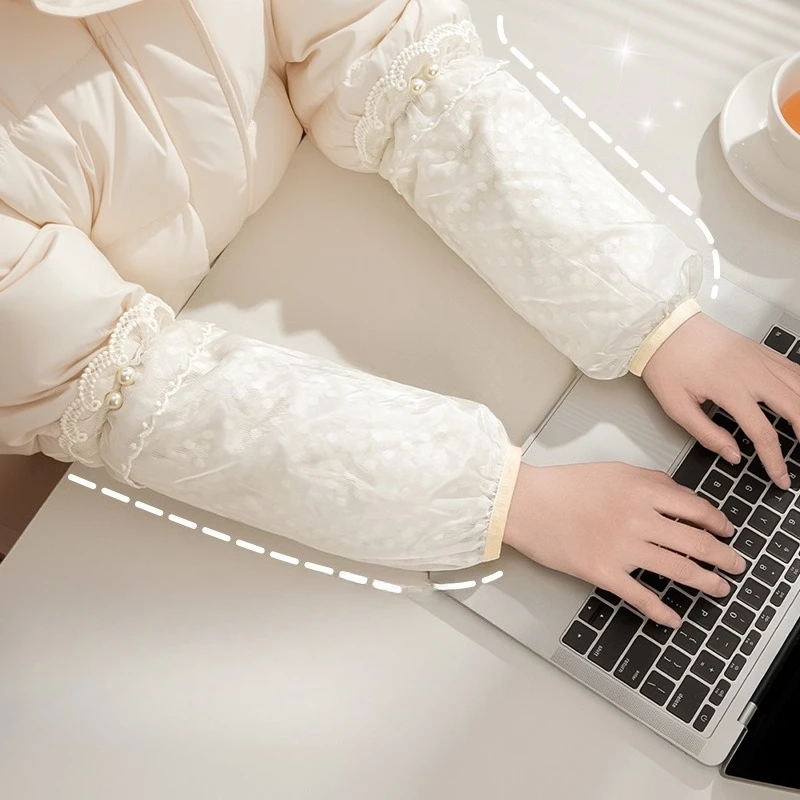 Piumino autunnale e invernale con maniche da donna, nuove maniche lunghe e carine per studenti adulti, maniche resistenti allo sporco, maniche da lavoro e da ufficio