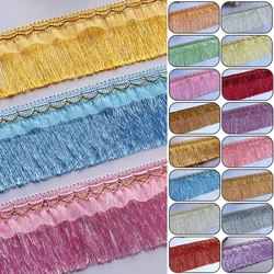 Wholesale 12M Long Fringe Polyester Yarn Gold Thread Tassel Lace Trim Ribbon Sew Latin Dress Garment Curtain DIY Accessories