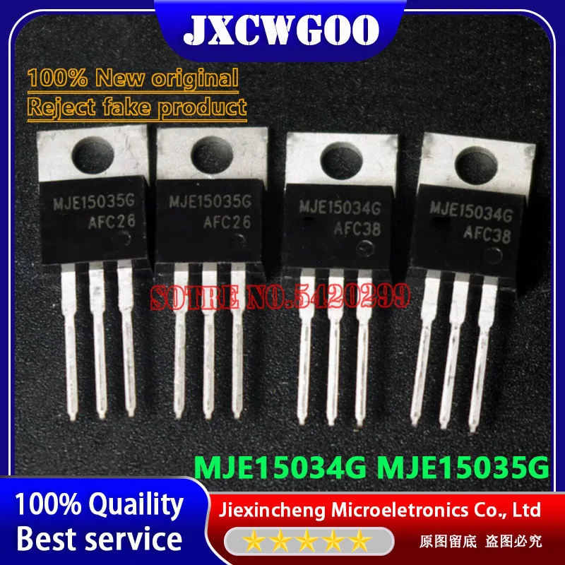 5 pares = 10 peças mje15034 mje15035 mje15034g mje15035g to220 100% novo transistor de áudio original