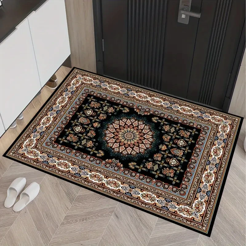 VIKAMA Retro Persian Style Carpet, Durable And Washable, Entrance Door Mat, Bathroom And Bedroom Entrance Mat, Home Decor