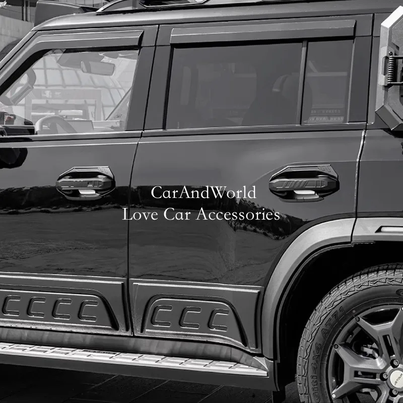 ABS ألياف الكربون الجسم مقبض الباب الإطار إكسسوارات خارجية لأبواب السيارات حامي الزخارف صب السيارات اكسسوارات ل Jetour T2 المسافر 2023-2025 #6