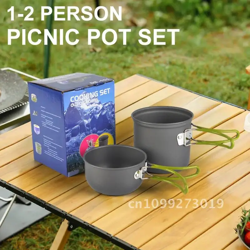 مجموعة أواني التخييم خفيفة التخييم تجهيزات المطابخ فوضى عدة تسلق الجبال في الهواء الطلق للطبخ الرحلات نزهة المشي لمسافات طويلة الصيد أدوات المائدة