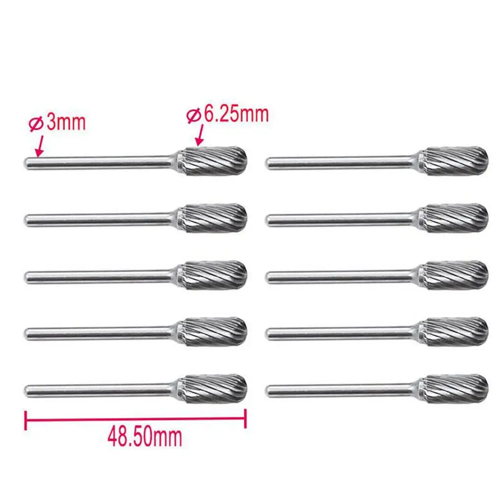 Rotary Point Burr Set Silver Carbide Rasp Multi Head Drill Kit for Woodworking Electric Tool