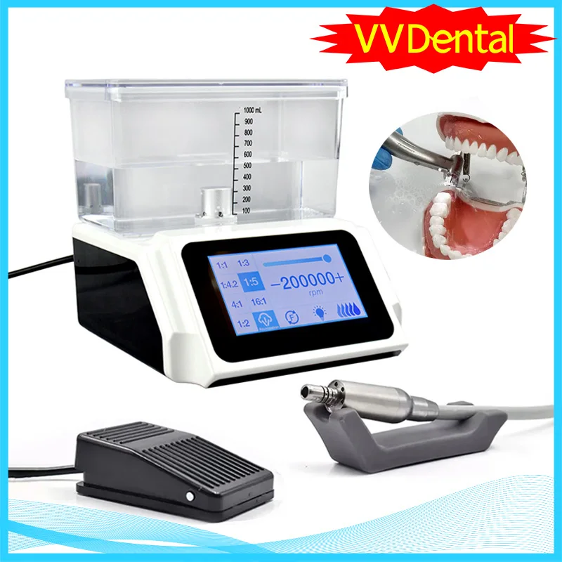 2 Jahre Garantie Dental-Elektromotor mit 4,5-Zoll-LCD-Großbildschirm, unabhängige Wasserversorgungsgeschwindigkeit 2000–40000 U/min