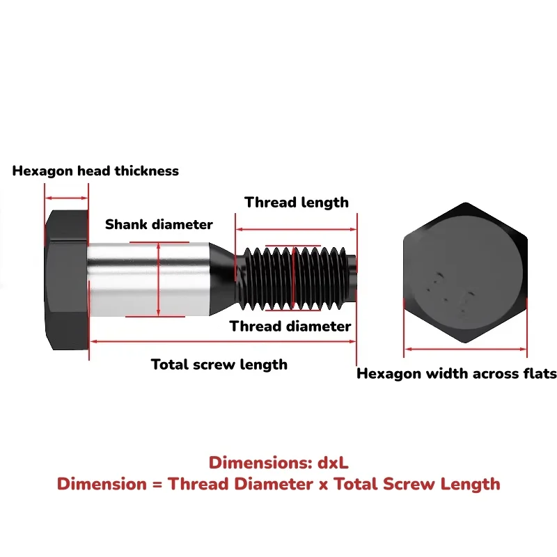 Black Grade 8.8 Carbon Steel M16 M18 M20 M22 Hexagon Locating Plug Screw Hinge-Mounted Bolt