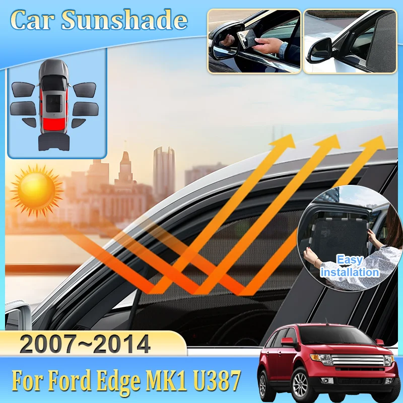 

Car Mesh Sunshade For Ford Edge MK1 U387 2007-2014 Visor Mesh Blocks UV Rays Heat Insulation Windshield Curtain Car Accessories