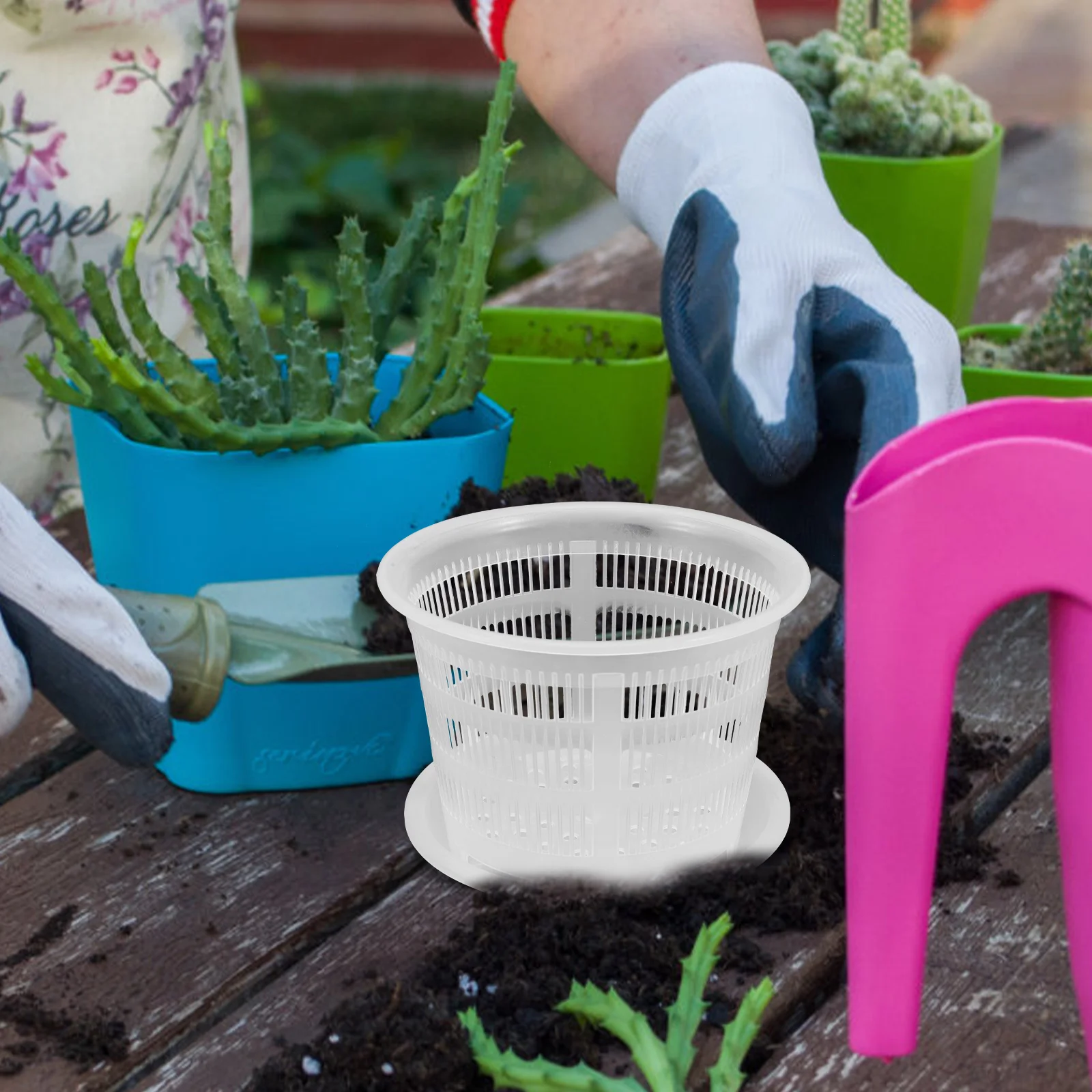 

4pcs Plastic Flower Pot For Orchid Nursery Tall Plant Pots Small Hanging Planter Black Indoor Outdoor Garden Decor Succulent