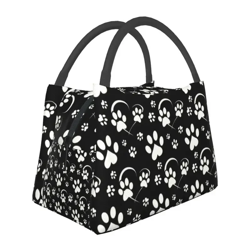 

Dog Paw Print Lunch Boxes for Women Puppy Paws Pattern Cooler Thermal Food Insulated Lunch Bag Travel Work Pinic Container