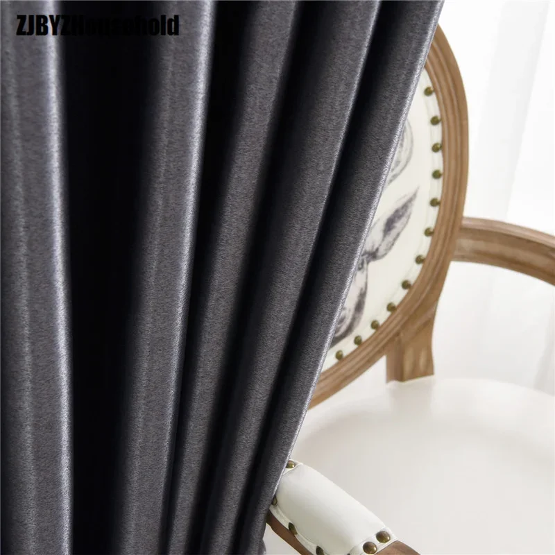 

Full Curtains for Living Dining Room Bedroom Shading The Simplicity of Modern Solid Insulation Thick Curtain Polyester Carving