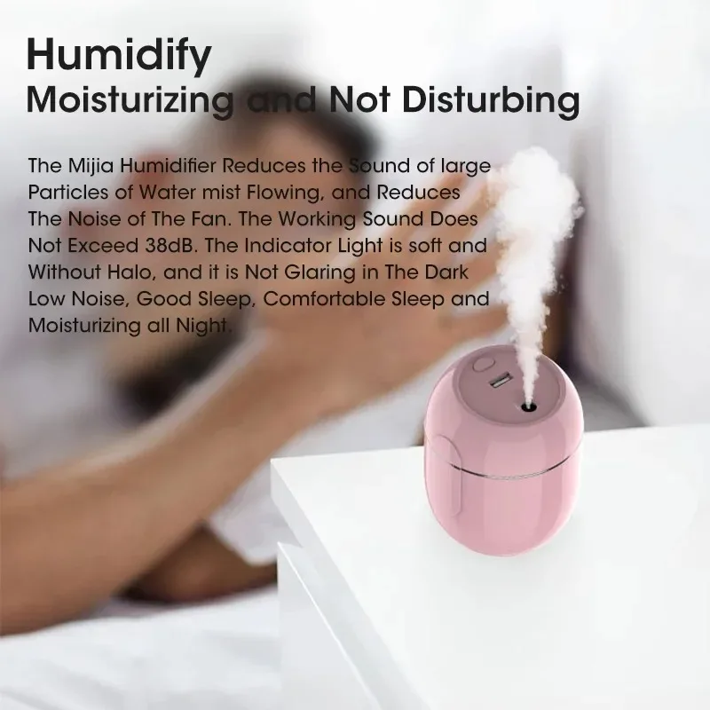 USB Mini Humidifier 280ml Portable Low Noise Multi-function Air Purifier Spray for Car Home Vehicle