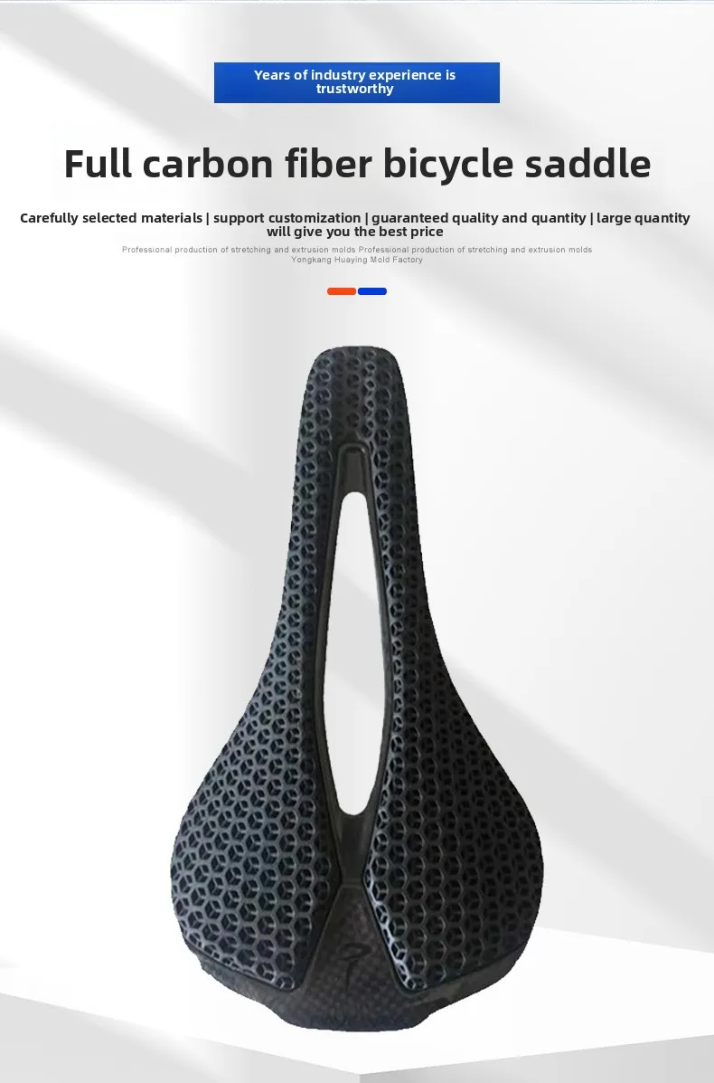 3D‑Printed Carbon Fiber Bike Saddle Ultralight Hollow Honeycomb Breathable Seat for Road MTB Gravel Bicycle Parts