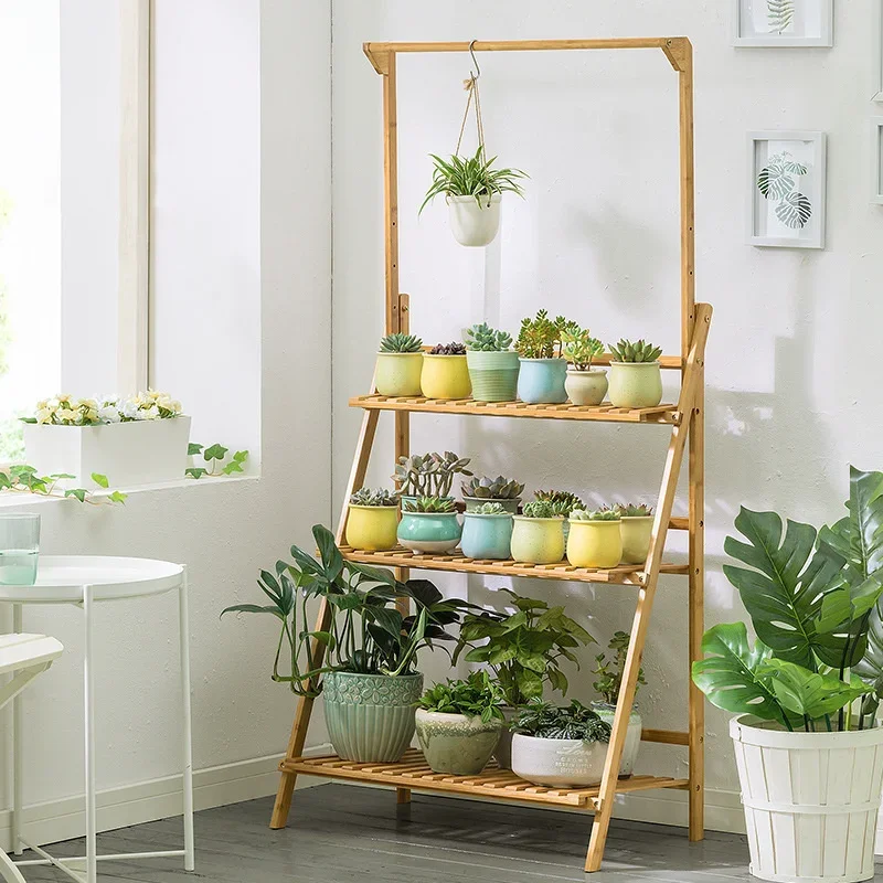 Multilayer Bold Balcony Garden Pots Stand, Beautiful Practical Shelves for Plant Display, Foldable Flower Stand