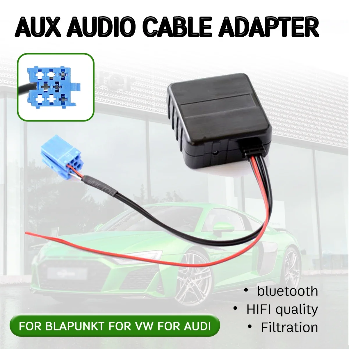 Para audi coro concerto para vdo becker bluetooth aux receptor cabo adaptador de alta fidelidade qualidade para blaupunkt para vw delta beta