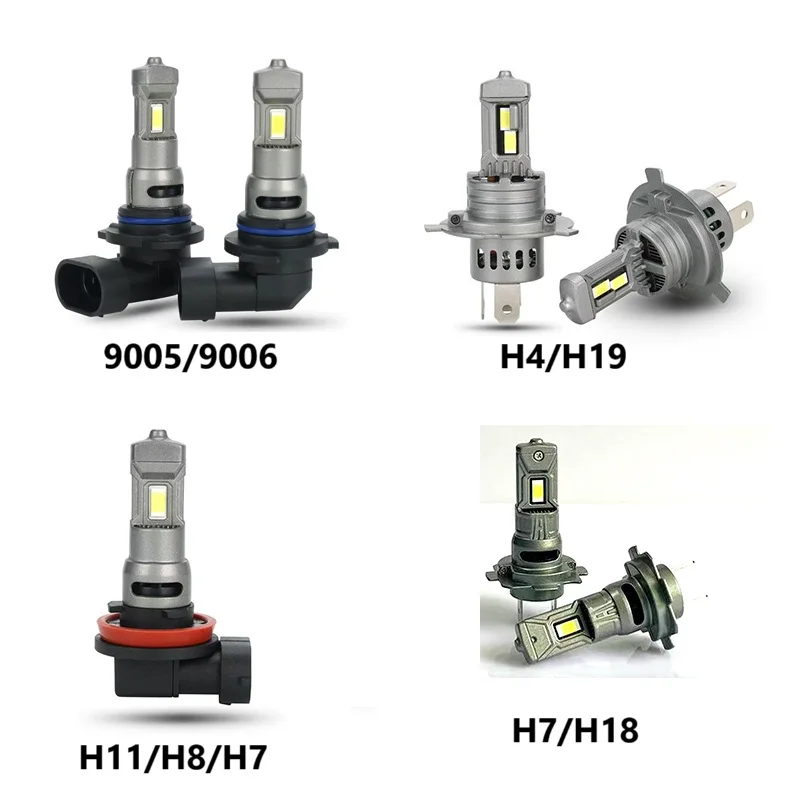 H19 LED المصابيح الأمامية H4 H7 H18 H11 9005 9006 HB3 HB4 سيارة الضباب مصباح 12 فولت 6000 كيلو مصباح سيارة 2 قطعة
