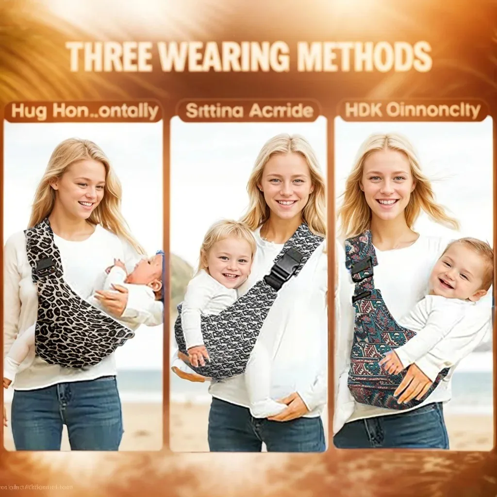 Portable Baby Carrier, Wrap Around Baby Accessory, Adjustable Shoulder Back Child Carrier, Multifunctional Shoulder Strap, Baby view 4