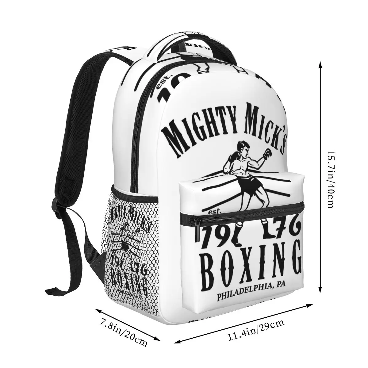Mighty Mick's Boxing Gym Rocky Balboa Boxer Gift Student Backpack School Bag Travel Daypack for Boys Girls Bookbag Shoulder Bags