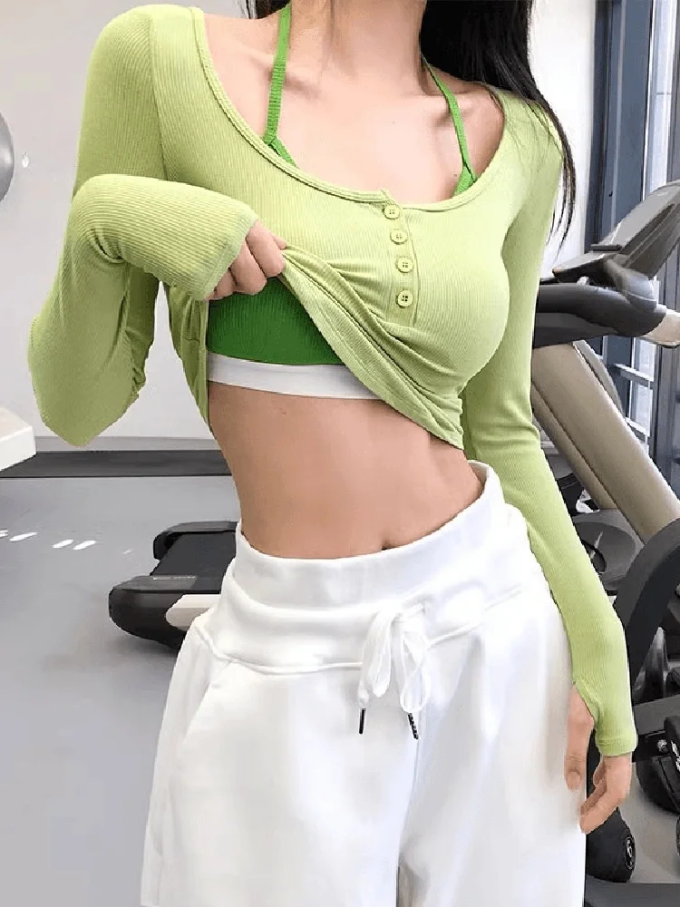 

Women's ort Yoga Top with Chest Pad Running Tight Fit Sport T-irt Long Sve V-Ne Casual Sle Fitn irt