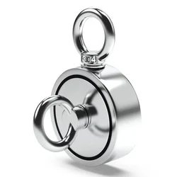 N52 Strong Neodymium Fishing Magnet Double Side Double Ring Search Magnet Hook Super Power Salvage Magnetic
