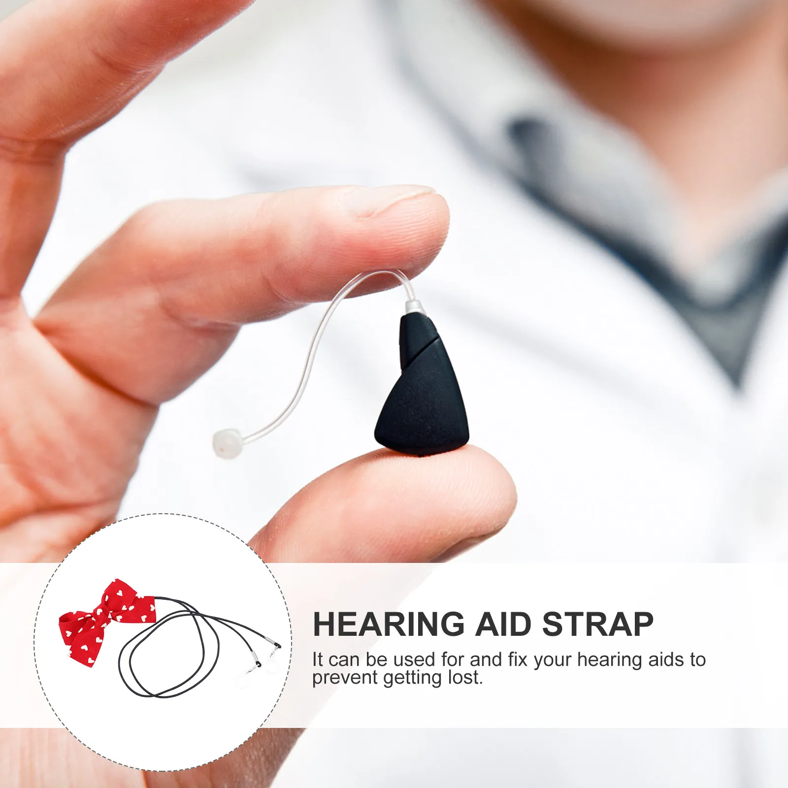Hearing Aid Clip Cord High-Quality Fabric Anti-Loss Fixation Strap Simple Elegant Design for Daily Use Hearing Aid Accessories