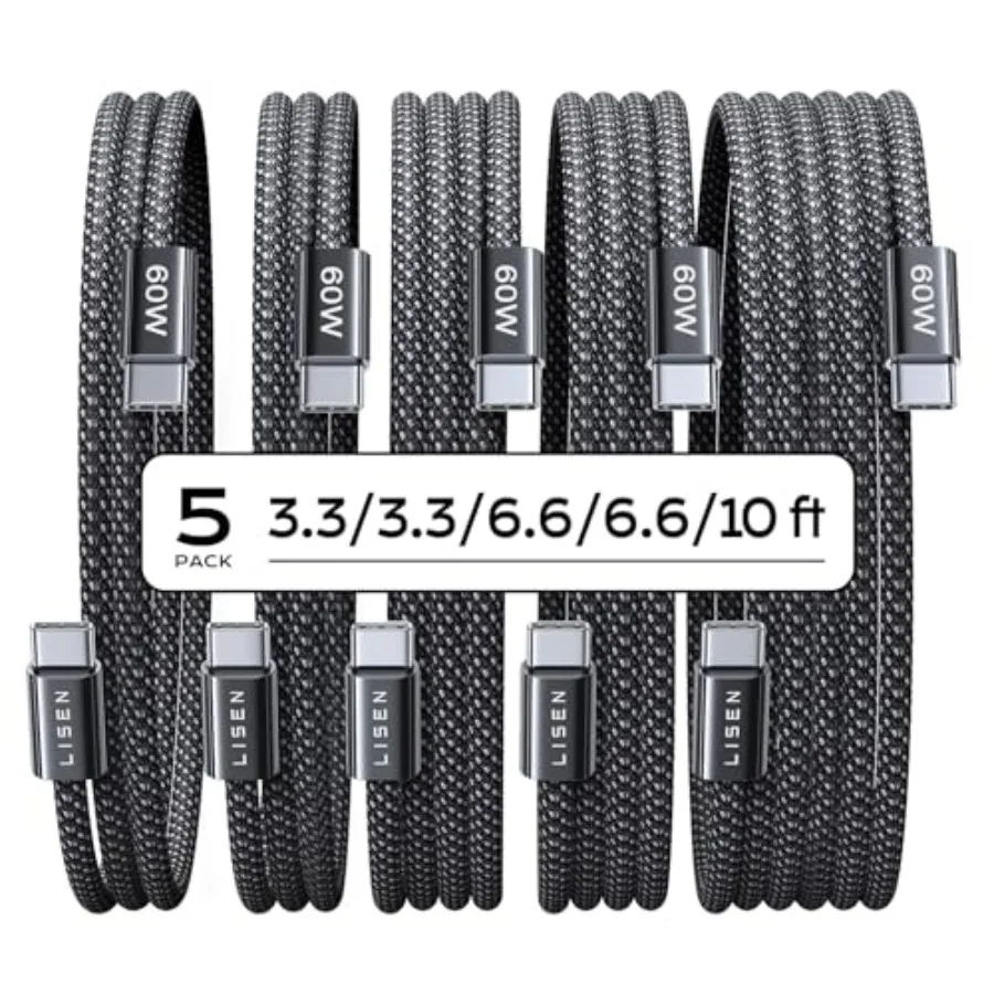 

USB C to USB C Cable -Pack [././././FT] for iPhone 17 Charger Cord 0W C to C Cable Fast Charging for iPad iPhone 1 1 Pro Max Ga