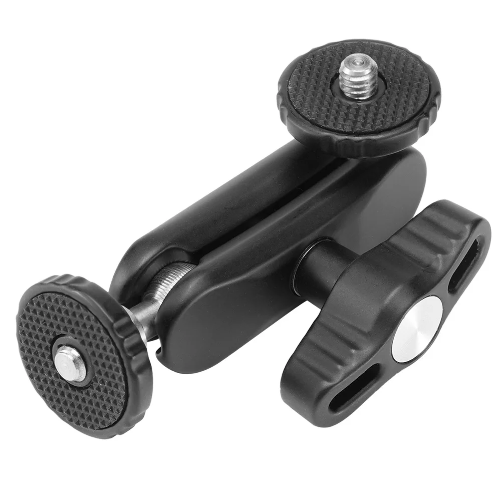 2024ใหม่แขนมายากลหัวบอลคู่ทำจากโลหะพร้อมตัวยึดสกรู1/4 360สำหรับกล้อง DSLR และกล้องวิดีโอขาตั้งกล้องแบบสามขา