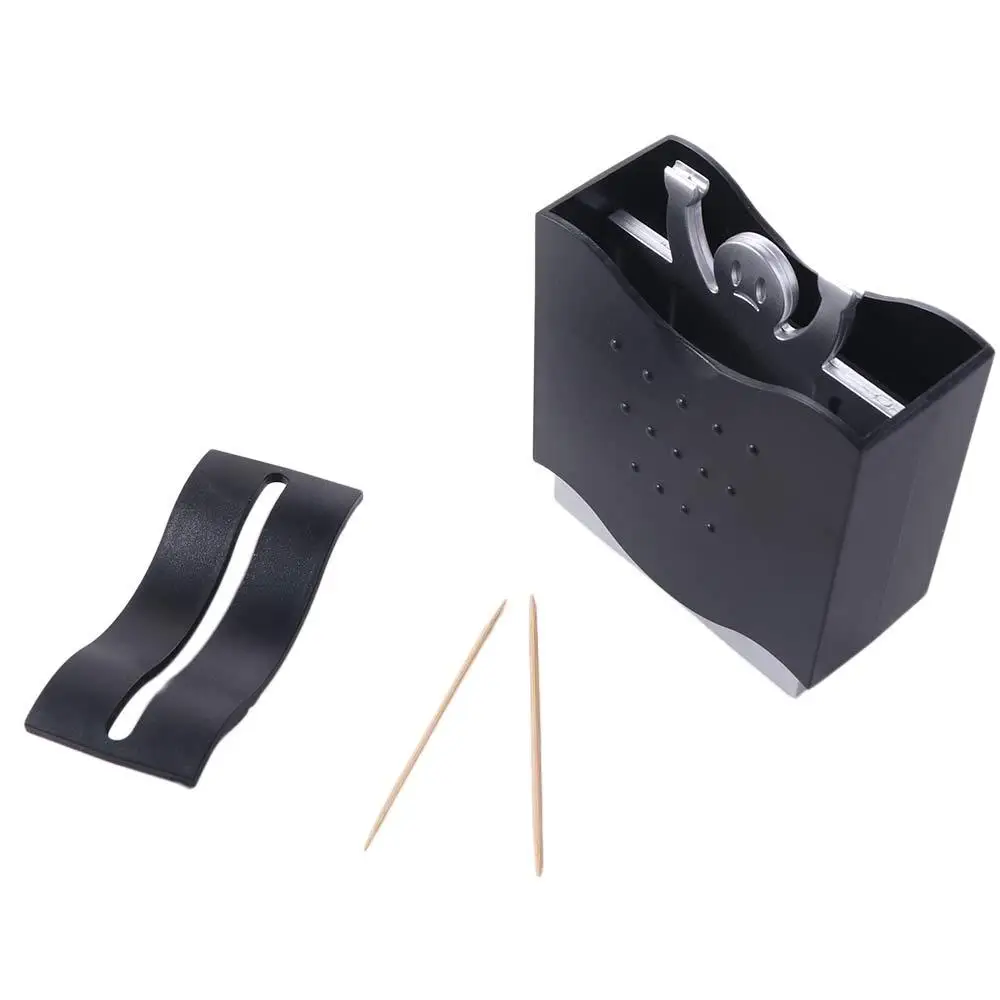 Weightlifting Posture Hercules Toothpicks Dispenser Black Semi-automatic Toothpick Holder Plastic Toothpick Box Dining Table