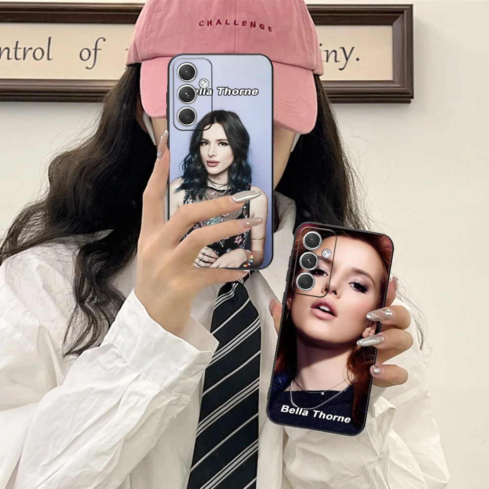 Mobile Bella Thorne Phone Case for Samsung Galaxy S24 S23 S22 S21 S20 S10 S9 Plus FE Ultra Lite Black Cover Smartphone