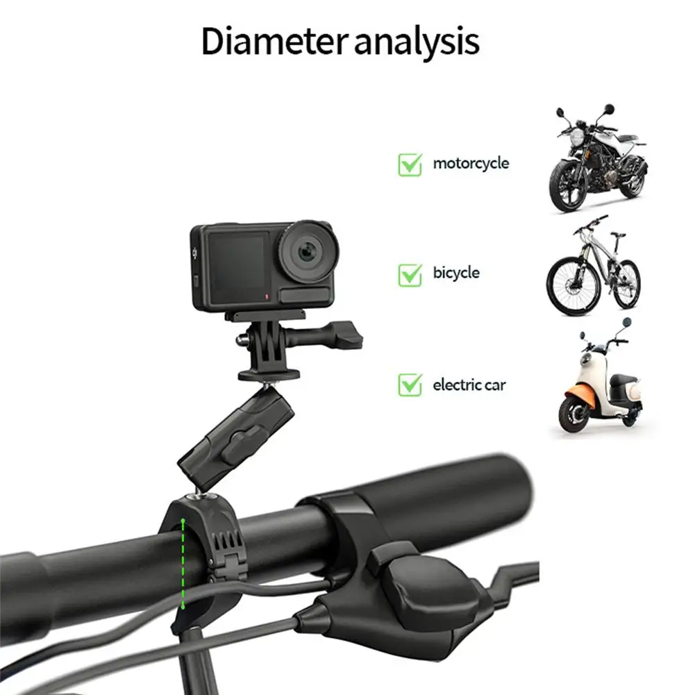 Bicycle Motorcycle Camera Bracket For DJI Pocket 3 Camera Riding Clamp 360° Rotation Stable For GoPro Insta360 Series