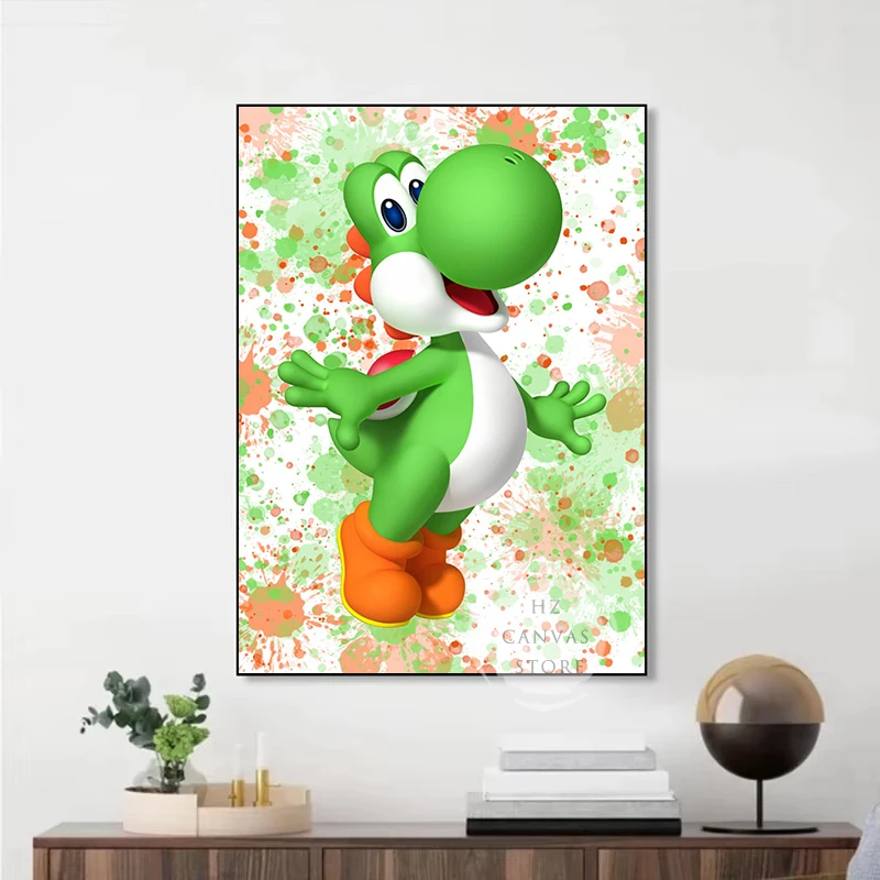 Classic Anime Game MM-Marios Bros Character Colour Splash Posters Canvas Printing Wall Art Picture for Gamer Room Home Decor