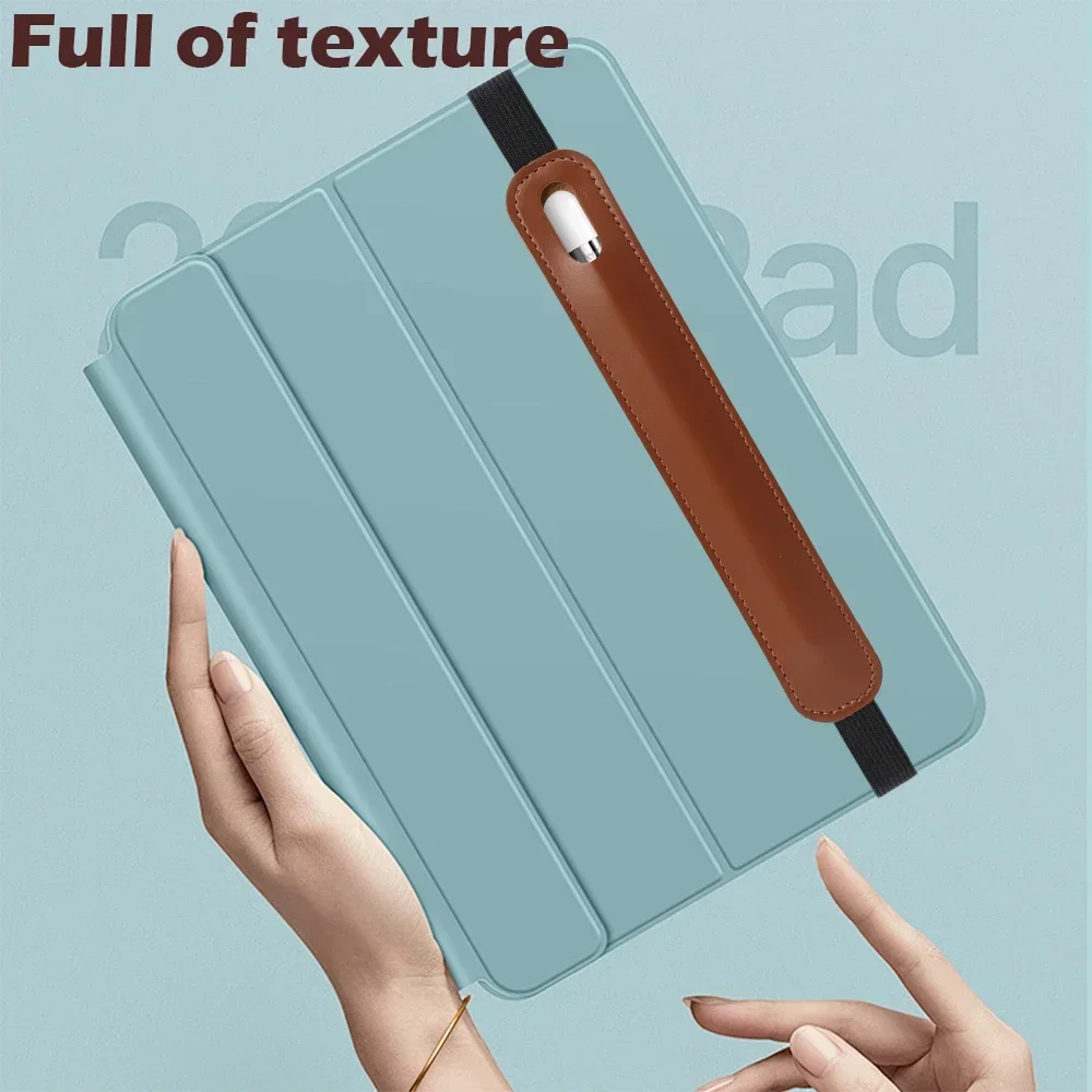 Juste de porte-crayon en cuir PU de luxe, étui à crayons à structure élastique pour livre, ordinateur portable, sac à stylos de réunion de bureau, couverture de stylo à écran tactile