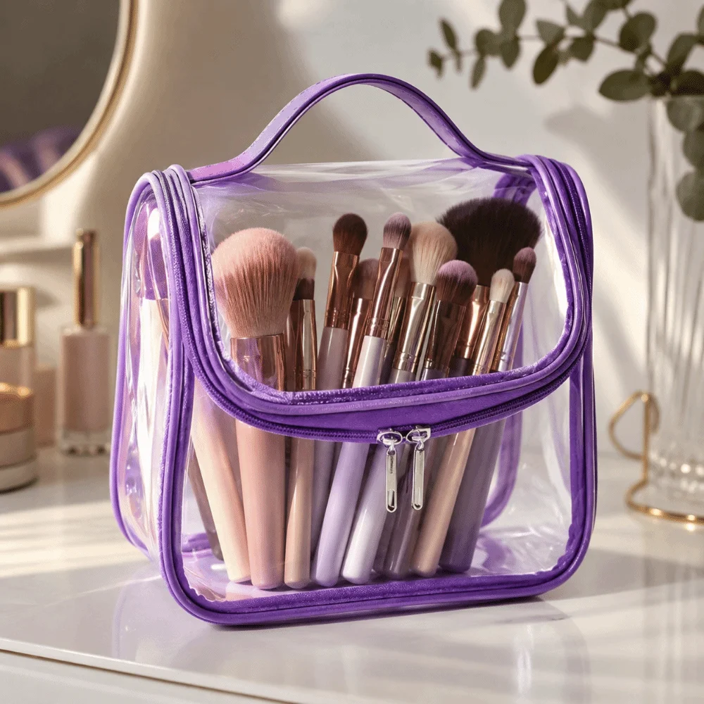 Large Capacity Travel Toiletry Bag Waterproof Transparent Storage Bag Multi-function PVC Makeup Cosmetics Bag Travel Use