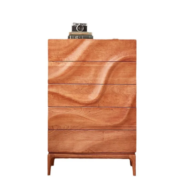 

Nordic solid wood chest cabinet Cherry wood bedroom storage cabinet Japanese-style small apartment living room locker