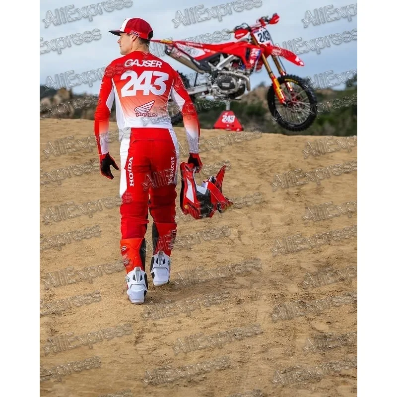 

HONDA #243 GAJSER Autumn Classic Retro Motocross Racing Shirt Men Breathable Quick Drying Fashionable Casual Sports Long Sleeve