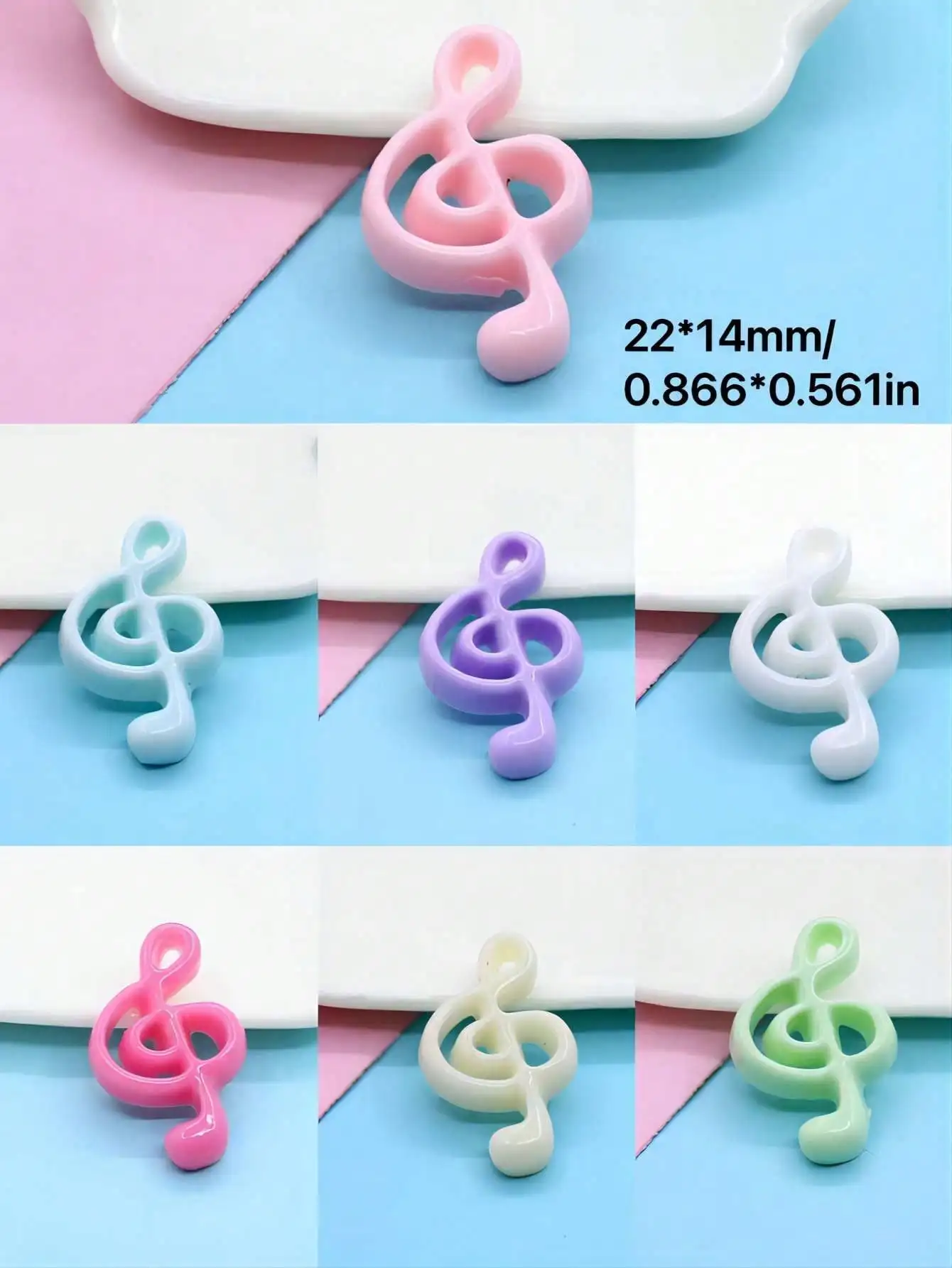10 個かわいい Y2K 甘いカラフルな音符ネイルアートチャーム 3D 手芸部品 Diy ジャンク電話ケースヘアアクセサリー装飾
