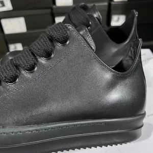 ريك مصمم الجلود الأصلية حذاء الرجال مثير جامبو الدانتيل أسفل أعلى أربطة الحذاء سميكة أوينز أحذية رياضية الجلود الحقيقية أنثى أوينز أحذية رياضية أعلى 12 مبيعا جاكيت ريك غرايمز - No7