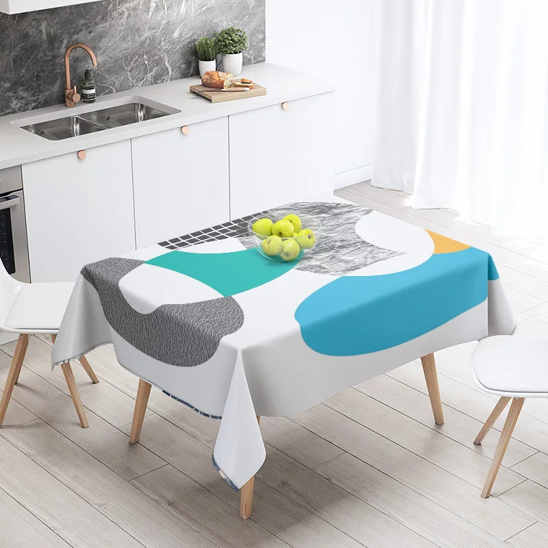 مجردة هندسية مفرش المائدة مقاوم للماء مقاومة للبقع الطرف الديكور مطعم مقهى طاولة طعام مفارش المائدة 140X200cm