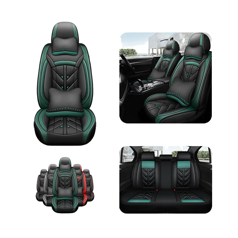 Senno Classic Leather Sports Car Interior Cushion Protection PU Universal Fit Full Set of Front Car Seat Accessories