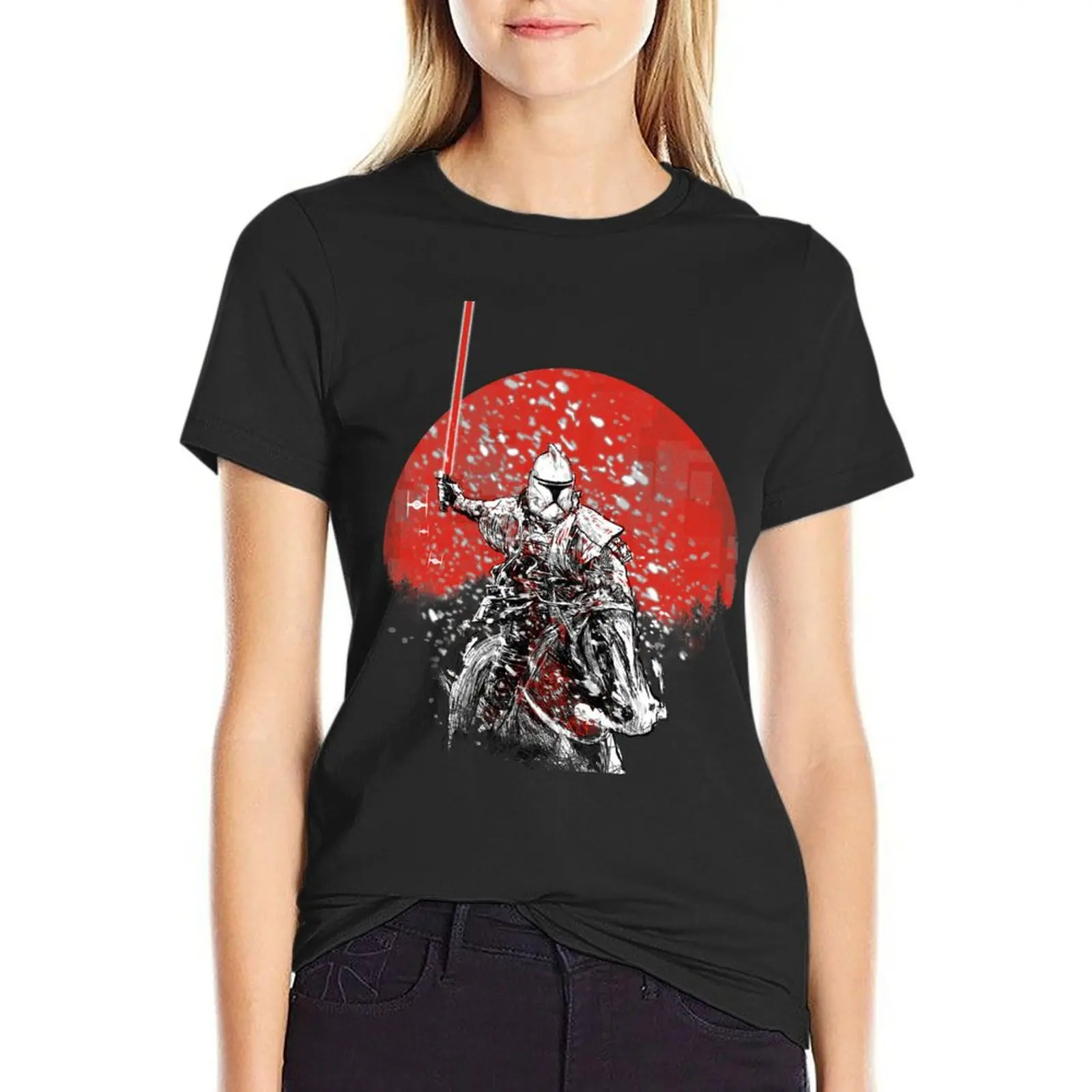 samurai trooper T-Shirt Aesthetic clothing plus size tops tees kawaii clothes Women's cotton t-shirt