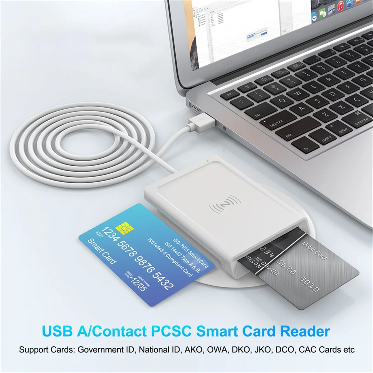 Contact + NFC 2-In-1 Smart Card Reader PC-Linked Dual-Interface Smart Card Reader/Writer Contact PCSC Smart Card Reader Rich