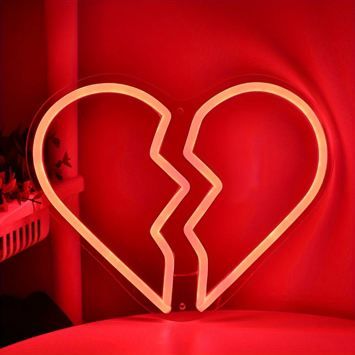 Imagem -06 - Broken Red Heart Led Wall Neon Signs Night Lights For Gift Única Festa Pub Clube Evento Show Decoração do Quarto de Casa