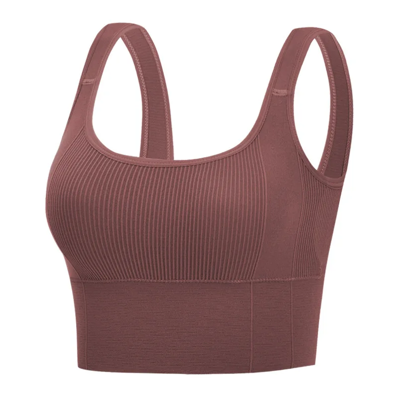 Vierkante kraag dames sexy sportbeha naadloos ademend zacht ondergoed yoga vest bralette top