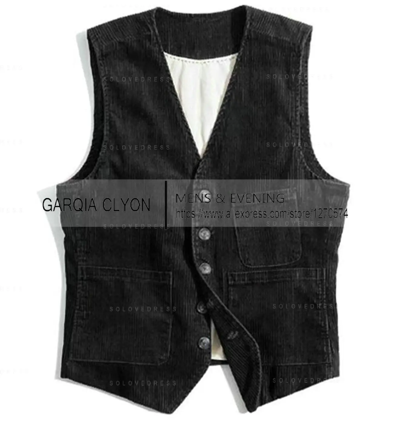 2024 New Corduroy Leisure Men's Vest Jacket Slim Fit Blazer Suits Waistcoat Single Breasted Buckle For Wedding Best Man Grooms