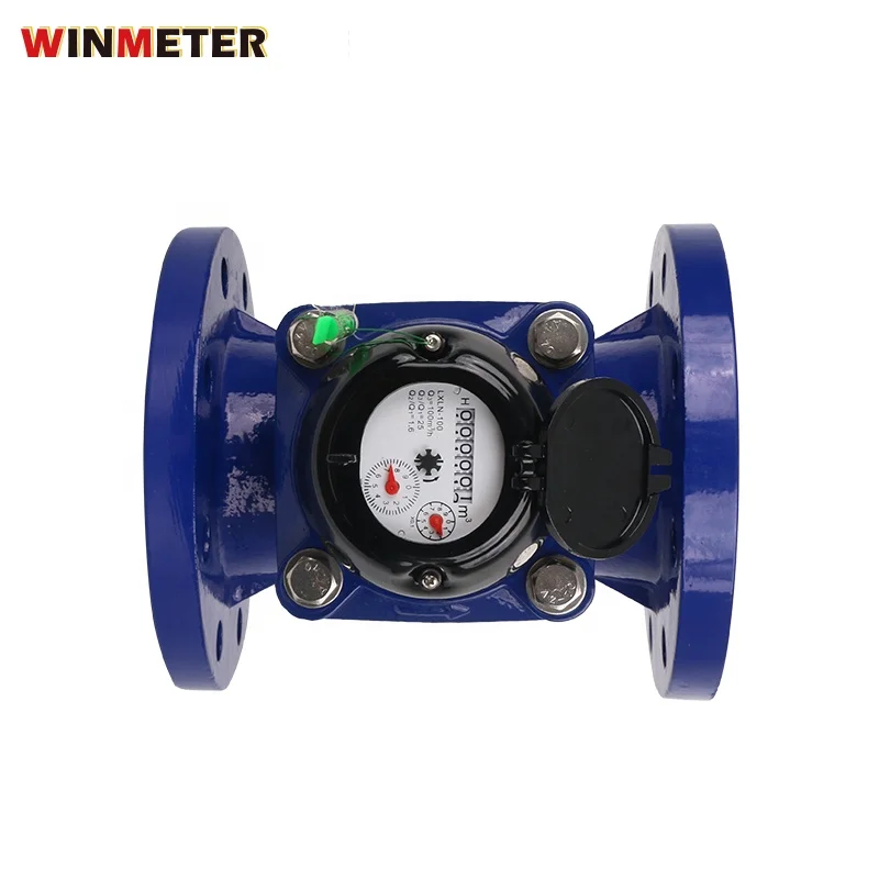 جودة عالية DN150 تصميم جناح حلزوني أفقي متين من الحديد الزهر الزراعي بالتنقيط OEM عداد مياه ذو حواف قابل للفصل