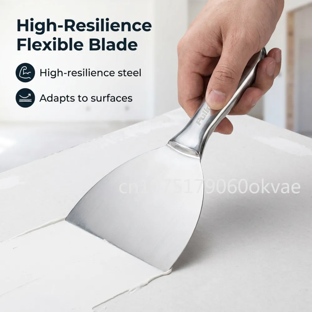 Stainless Steel Putty Knife Wall Scraper Spatula Tool for Drywall Patching Paint Removal Cleaning Heavy Duty Home Improvement