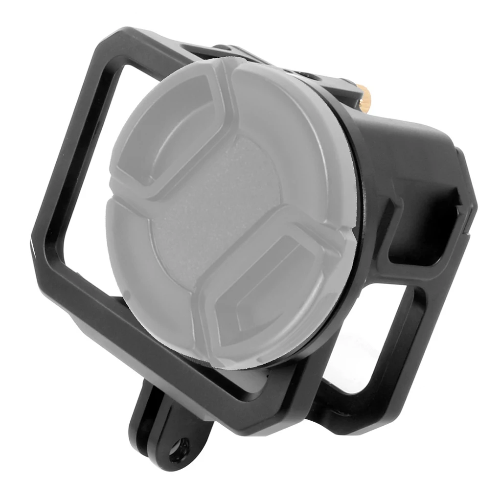 Aluminium gehäuse für Gopro Hero 13 12 11 10 schwarzer Kamera käfig Rig Schutz gehäuse rahmen Form montierter Kalt schuh 52mm Filter halterung – Detail 20
