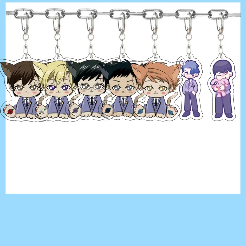 

Ouran High School Host Club Haruhi Fujioka Tamaki Suoh Anime Acrylic Cartoon Keychain Pendant Friends Girl Gift Key Ring